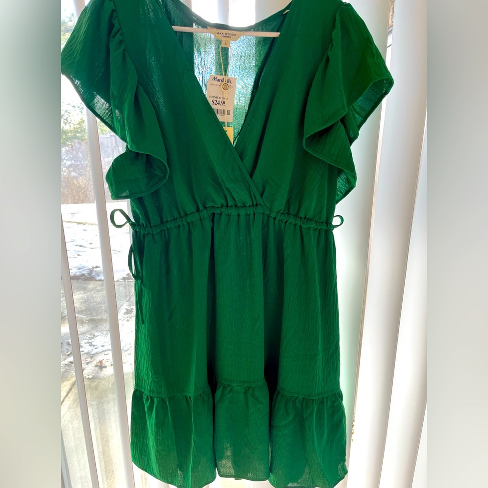 Max Studio green dress; size L.